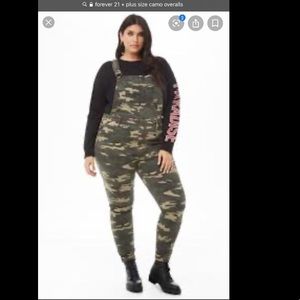Forever 21 + Camo overalls